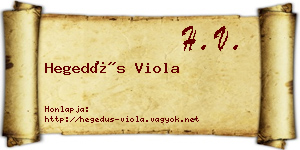 Hegedűs Viola névjegykártya